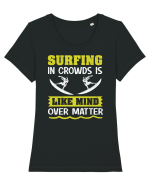 Surfing in crowds is like mind over matter Tricou mânecă scurtă guler larg fitted Damă Expresser