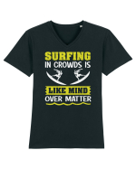 Surfing in crowds is like mind over matter Tricou mânecă scurtă guler V Bărbat Presenter