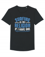 Surfing is my religion, if I have one. Tricou mânecă scurtă guler larg Bărbat Skater