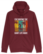 I'm surfing the giant life wave Hanorac cu fermoar Unisex Connector