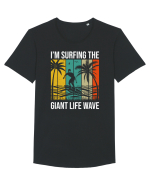 I'm surfing the giant life wave Tricou mânecă scurtă guler larg Bărbat Skater
