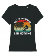 Out of the water, I am nothing Tricou mânecă scurtă guler larg fitted Damă Expresser