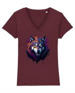 Wolf Spirit Tricou mânecă scurtă guler V Damă Evoker