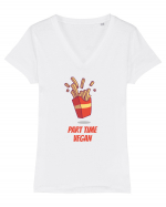 Part Time Vegan Tricou mânecă scurtă guler V Damă Evoker