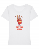 Part Time Vegan Tricou mânecă scurtă guler larg fitted Damă Expresser