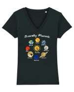 Friendly planets Tricou mânecă scurtă guler V Damă Evoker