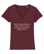 Never argue with an idiot Tricou mânecă scurtă guler V Damă Evoker