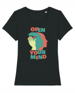 Open Your Mind Tricou mânecă scurtă guler larg fitted Damă Expresser