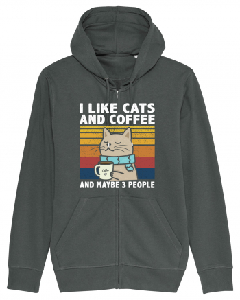 I Like Cats And Coffee And Maybe 3 People Anthracite
