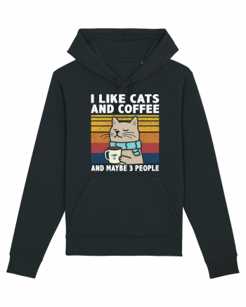I Like Cats And Coffee And Maybe 3 People Black