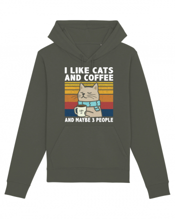 I Like Cats And Coffee And Maybe 3 People Khaki