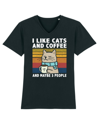 I Like Cats And Coffee And Maybe 3 People Black