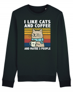 I Like Cats And Coffee And Maybe 3 People Bluză mânecă lungă Unisex Rise