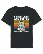I Like Cats And Coffee And Maybe 3 People Tricou mânecă scurtă Unisex Rocker