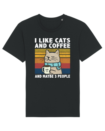 I Like Cats And Coffee And Maybe 3 People Black