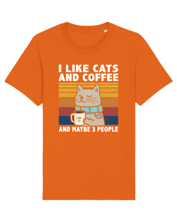 I Like Cats And Coffee And Maybe 3 People Bright Orange