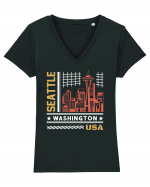 Seattle Tricou mânecă scurtă guler V Damă Evoker