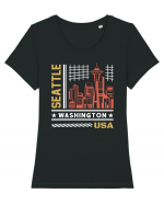 Seattle Tricou mânecă scurtă guler larg fitted Damă Expresser