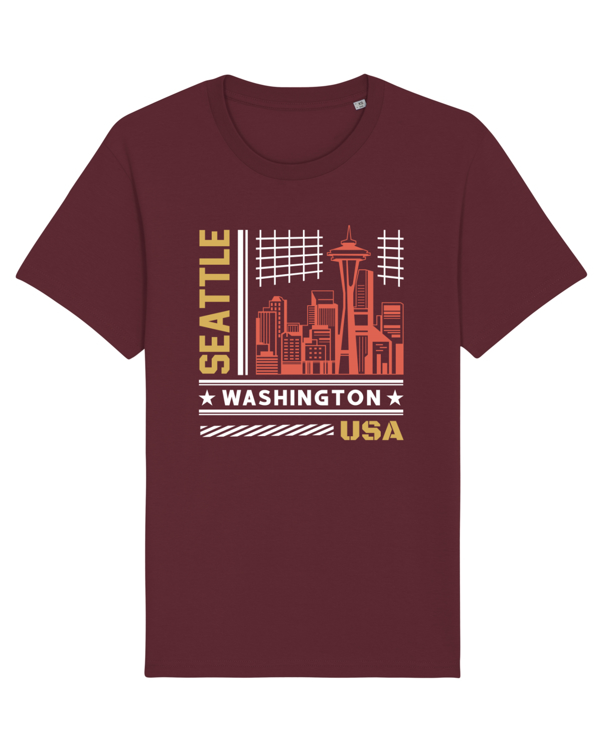 Tricou mânecă scurtă Unisex Rocker Burgundy