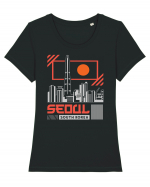 Seoul Tricou mânecă scurtă guler larg fitted Damă Expresser
