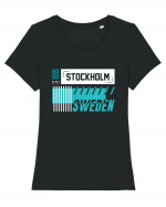 Stockholm Tricou mânecă scurtă guler larg fitted Damă Expresser