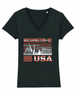 Washington DC Tricou mânecă scurtă guler V Damă Evoker