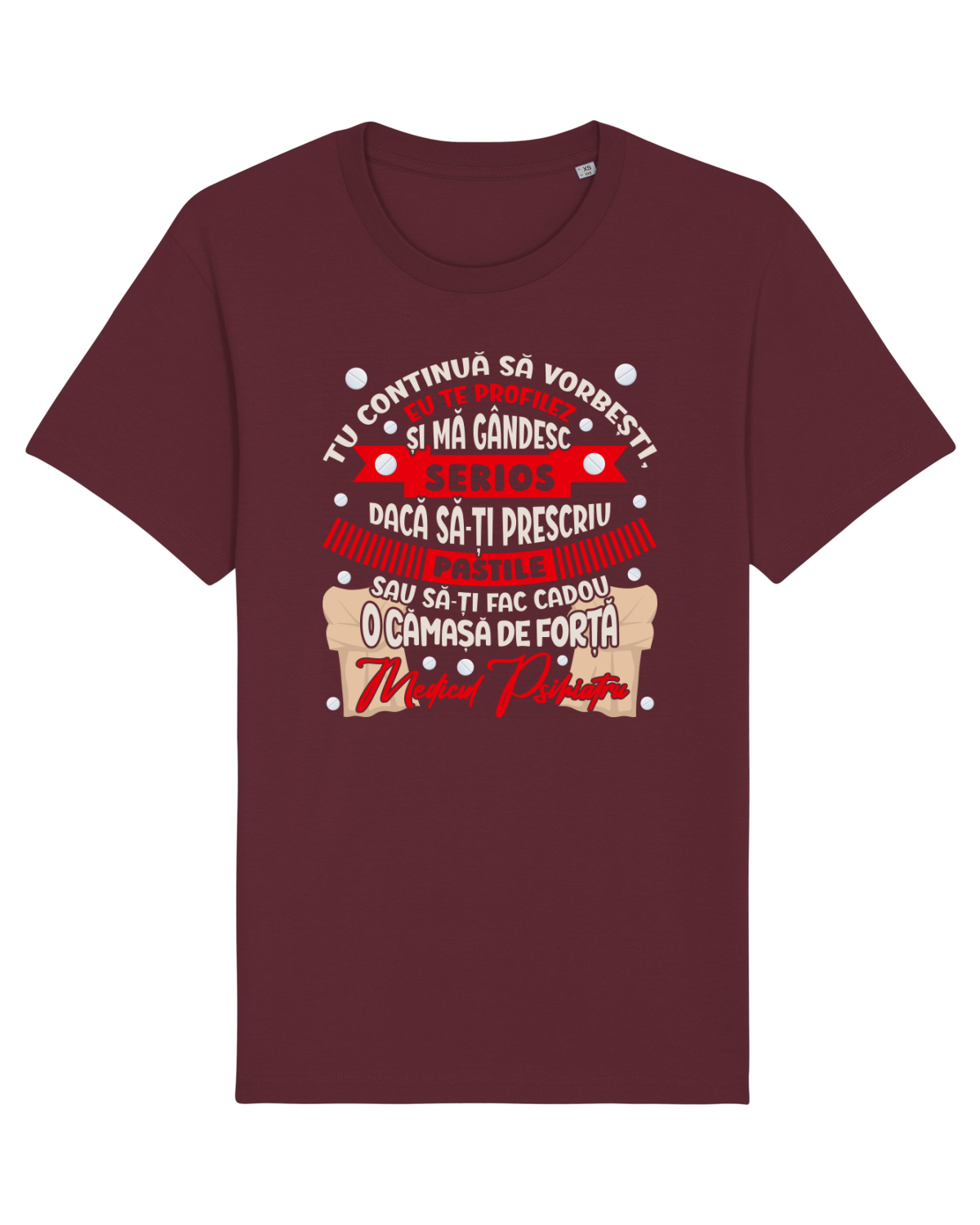 Tricou mânecă scurtă Unisex Rocker Burgundy