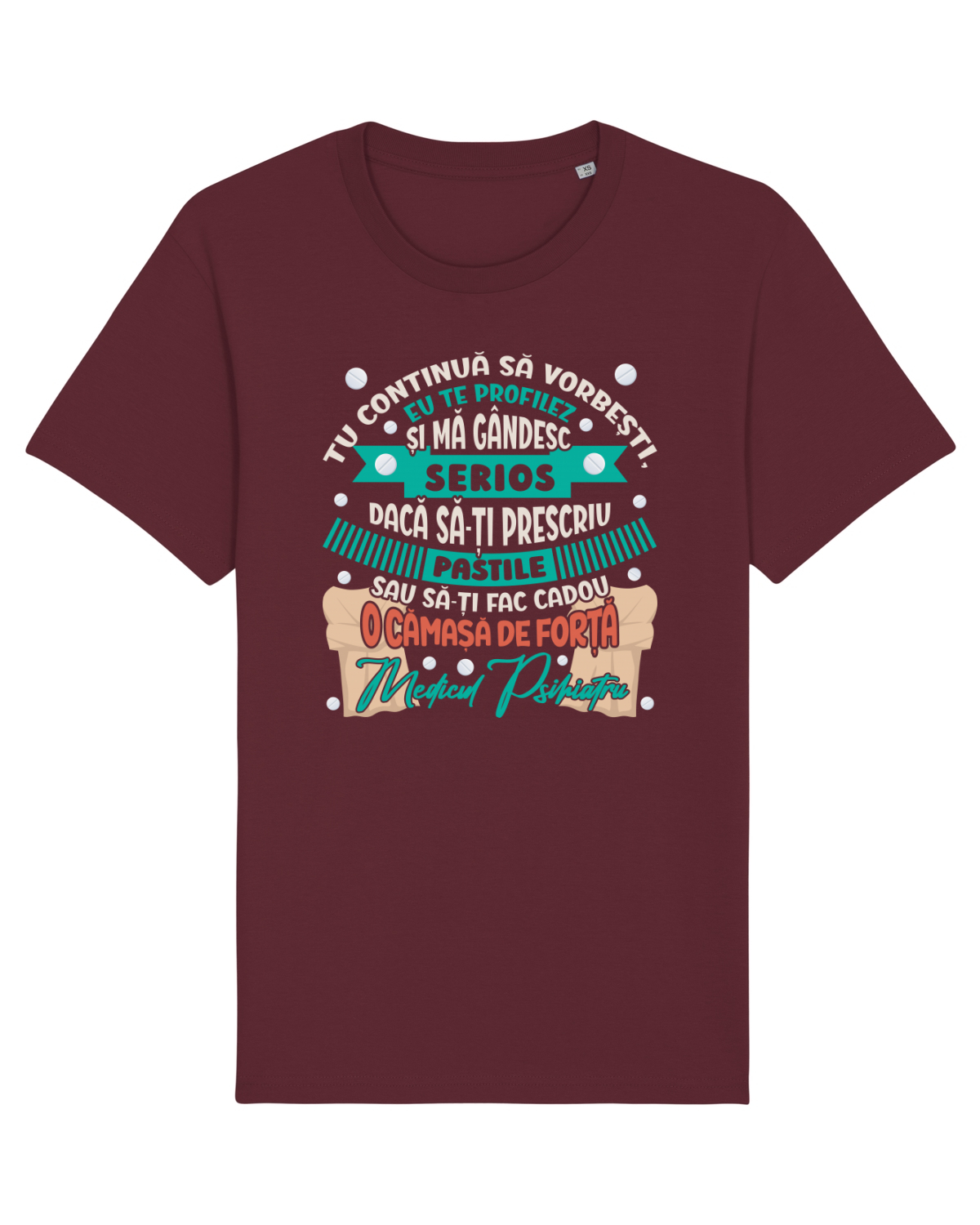 Tricou mânecă scurtă Unisex Rocker Burgundy