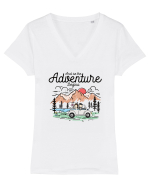 pentru tinerii căsătoriți - And so the adventure begins Tricou mânecă scurtă guler V Damă Evoker