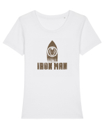 IRON MAN IRONING - Cand calca un barbat :D Tricou mânecă scurtă guler larg fitted Damă Expresser