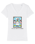 Mă culc odată cu găinile Tricou mânecă scurtă guler V Damă Evoker