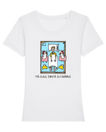Mă culc odată cu găinile Tricou mânecă scurtă guler larg fitted Damă Expresser
