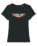 Fiică de top Tricou mânecă scurtă guler larg fitted Damă Expresser