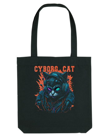 Cyborg Cat With Sunglasses Black