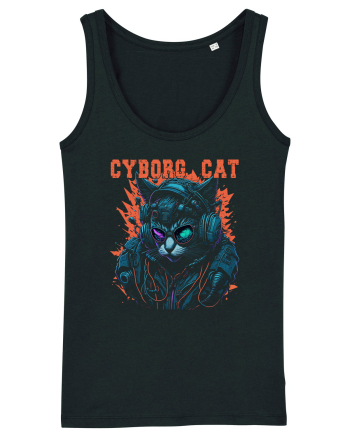 Cyborg Cat With Sunglasses Black