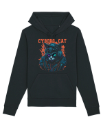 Cyborg Cat With Sunglasses Hanorac Unisex Drummer
