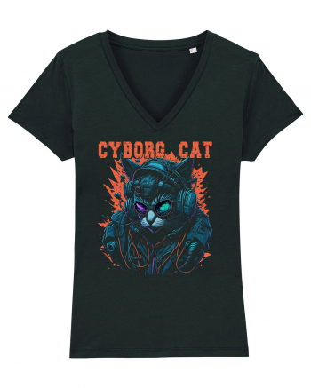 Cyborg Cat With Sunglasses Black