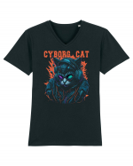 Cyborg Cat With Sunglasses Tricou mânecă scurtă guler V Bărbat Presenter