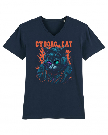 Cyborg Cat With Sunglasses French Navy