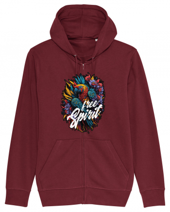 Free spirit - papagal floral Burgundy