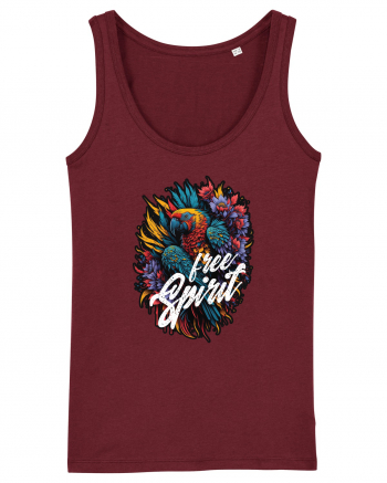 Free spirit - papagal floral Burgundy