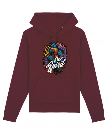 Free spirit - papagal floral Burgundy