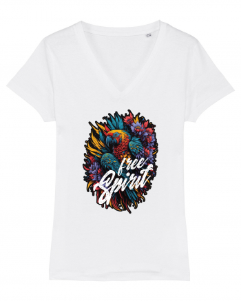 Free spirit - papagal floral White