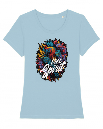 Free spirit - papagal floral Sky Blue