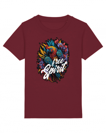 Free spirit - papagal floral Burgundy