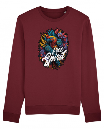 Free spirit - papagal floral Burgundy