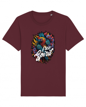 Free spirit - papagal floral Burgundy