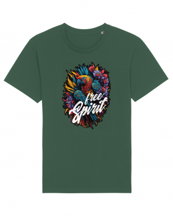 Free spirit - papagal floral Bottle Green