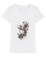 Colibri decorativ Tricou mânecă scurtă guler V Damă Evoker