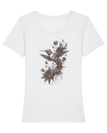 Colibri decorativ Tricou mânecă scurtă guler larg fitted Damă Expresser